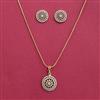 American Diamond Classic Pendant Set With 2 Tone Plating