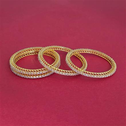 American Diamond Classic Bangles With 2 Tone Plating
