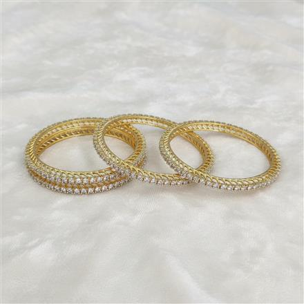 American Diamond Classic Bangles With 2 Tone Plating