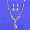 American Diamond Classic Necklace Set With 2 Tone Rhodium Plating