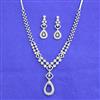 American Diamond Classic Necklace Set With 2 Tone Rhodium Plating