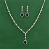 American Diamond Classic Necklace Set With Rhodium Plating