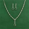 American Diamond Classic Necklace Set With Rhodium Plating