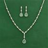 American Diamond Classic Necklace Set With Rhodium Plating