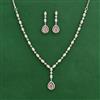 American Diamond Classic Necklace Set With Rhodium Plating