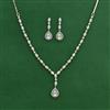 American Diamond Classic Necklace Set With Rhodium Plating