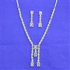 American Diamond Classic Necklace Set With 2 Tone Rhodium Plating