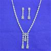 American Diamond Classic Necklace Set With 2 Tone Rhodium Plating