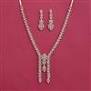 American Diamond Classic Necklace Set With 2 Tone Rhodium Plating
