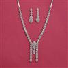 American Diamond Classic Necklace Set With 2 Tone Rhodium Plating