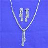 American Diamond Classic Necklace Set With 2 Tone Rhodium Plating