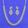 American Diamond Classic Necklace Set With 2 Tone Rhodium Plating