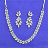 American Diamond Classic Necklace Set With 2 Tone Rhodium Plating