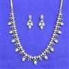 American Diamond Classic Necklace Set With 2 Tone Rhodium Plating