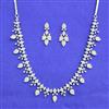 American Diamond Classic Necklace Set With 2 Tone Rhodium Plating