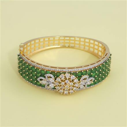 American Diamond Openable Kada With 2 Tone Plating