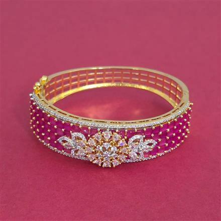 American Diamond Openable Kada With 2 Tone Plating