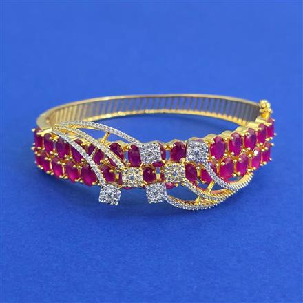 American Diamond Openable Kada With 2 Tone Plating