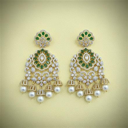 American Diamond Classic Earring With 2 Tone Plating