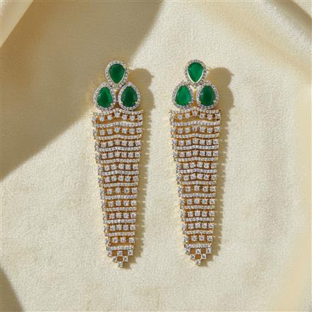 American Diamond Classic Earring With 2 Tone Plating