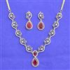American Diamond Classic Necklace Set With 2 Tone Plating