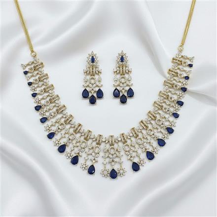 American Diamond Classic Necklace Set With Mehndi Plating