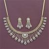 Cz Classic Necklace Set With 2 Tone Rhodium Plating