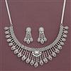 Cz Classic Necklace Set With 2 Tone Rhodium Plating