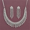 Cz Classic Necklace Set With Mehndi 2 Tone Rhodium Plating