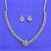American Diamond Classic Necklace Set With 2 Tone Rhodium Mehndi Plating