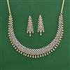 American Diamond Classic Necklace Set With 2 Tone Rhodium Mehndi Plating