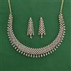 American Diamond Classic Necklace Set With 2 Tone Rhodium Mehndi Plating