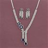 Cz Classic Necklace Set With Rhodium Plating