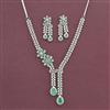 Cz Classic Necklace Set With Rhodium Plating