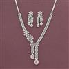 Cz Classic Necklace Set With Rhodium Plating