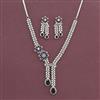 Cz Classic Necklace Set With Rhodium Plating