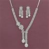 Cz Classic Necklace Set With Rhodium Plating