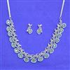 American Diamond Classic Necklace Set With Rhodium Plating