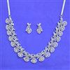 American Diamond Classic Necklace Set With Rhodium Plating