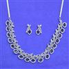 American Diamond Classic Necklace Set With Rhodium Plating