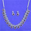 American Diamond Classic Necklace Set With Rhodium Plating