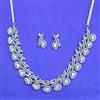 American Diamond Classic Necklace Set With Rhodium Plating