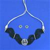 Cz Choker Necklace Set With Rhodium Plating