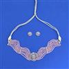 Cz Choker Necklace Set With Rhodium Plating