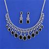 American Diamond Classic Necklace Set With Rhodium Plating