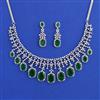 American Diamond Classic Necklace Set With Rhodium Plating