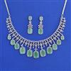 American Diamond Classic Necklace Set With Rhodium Plating