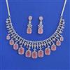 American Diamond Classic Necklace Set With Rhodium Plating