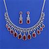 American Diamond Classic Necklace Set With Rhodium Plating