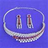 American Diamond Classic Necklace Set With Rhodium Plating